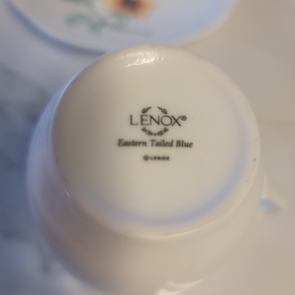 Lenox Eastern Tailed Blue Teacup and Saucer - Picture 5 of 12